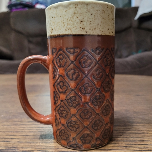 Vintage Retro Mid Century Modern Textured Ceramic Mug - Picture 2 of 5